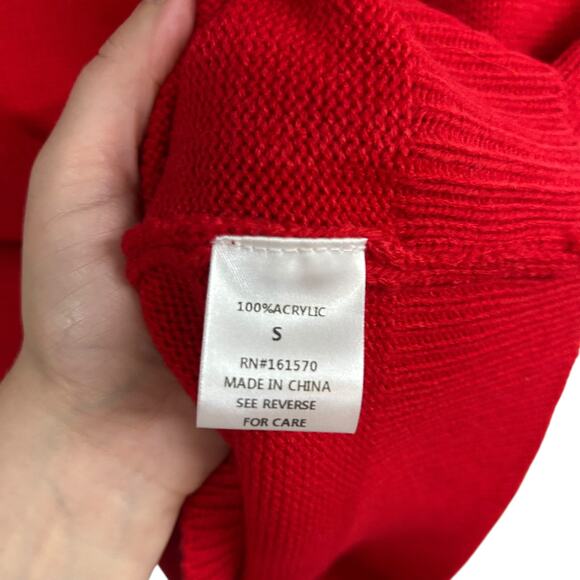 Americana USA Knit Sweater Top Haptics Red Short Sleeve Small - Picture 6 of 7